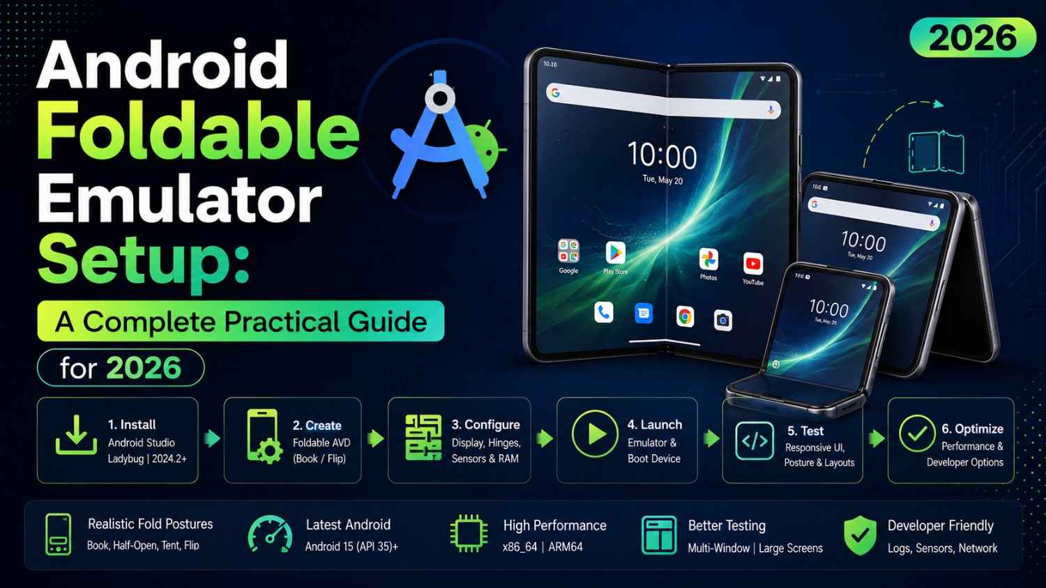 Android foldable emulator setup