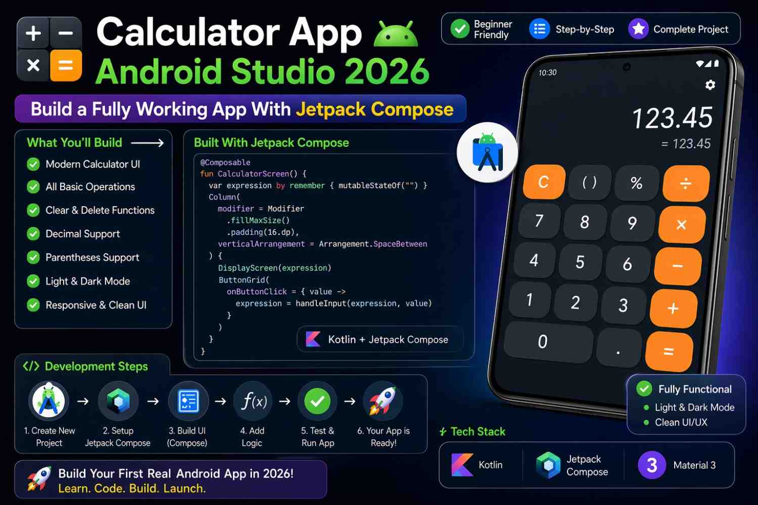 calculator app Android Studio